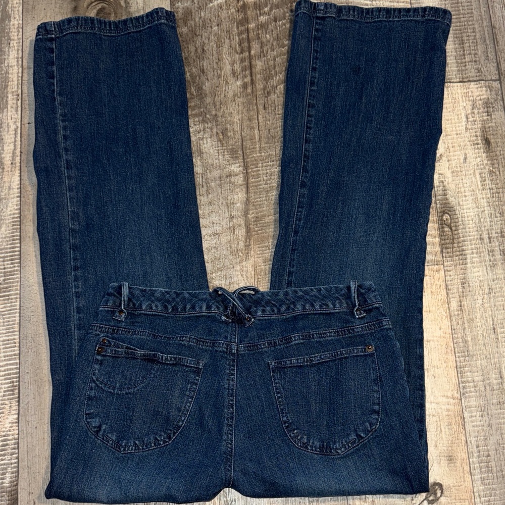 NATURAL REFLECTIONS Dark Blue Flare Leg Jeans-size 6